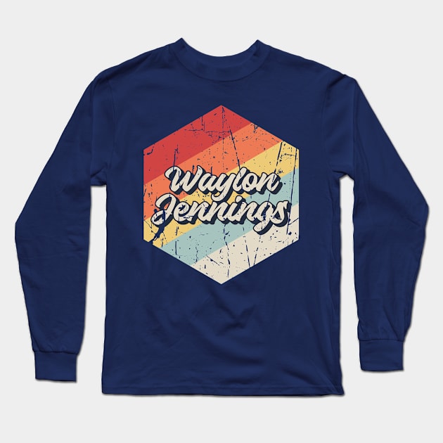 Waylon jennings Retro Long Sleeve T-Shirt by Arestration